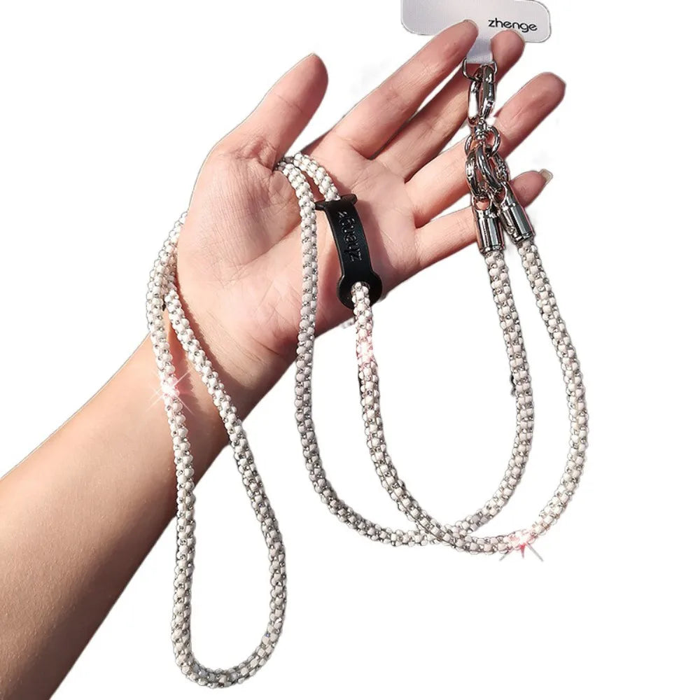 Glitter Rhinestone Crossbody Phone Cord, 120 cm Nylon