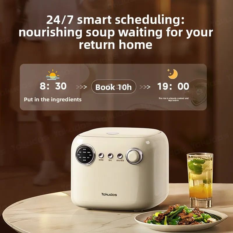 Small Rice Cooker with LCD Touch Panel and Dry-Boil Protection, 400W - image 4