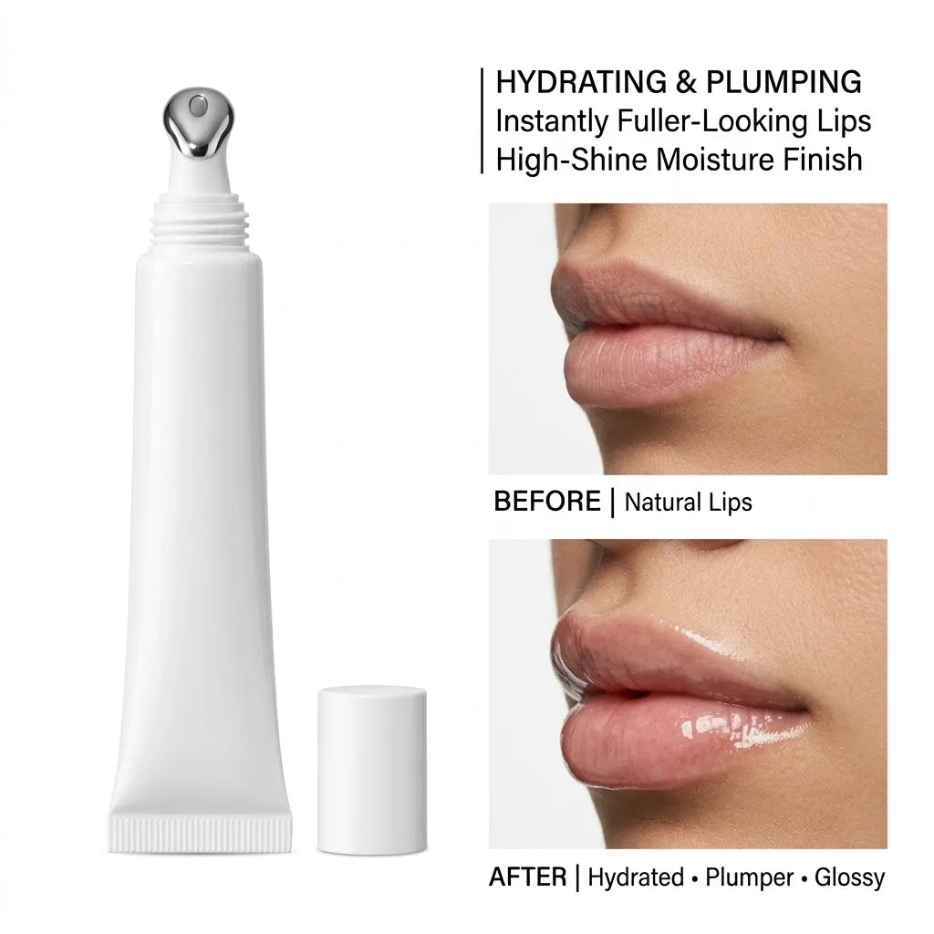 Moisturizing Lip Oil Makeup Lip Balm Vegan Fruit Flavor Vitamin E Collagen Hyaluronic