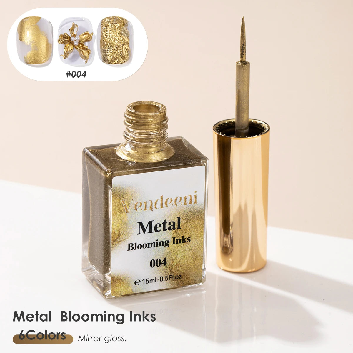 Metallic Marble Ink Blooming Gel for Nail Art, 15 ml, 6 Colors - image 10