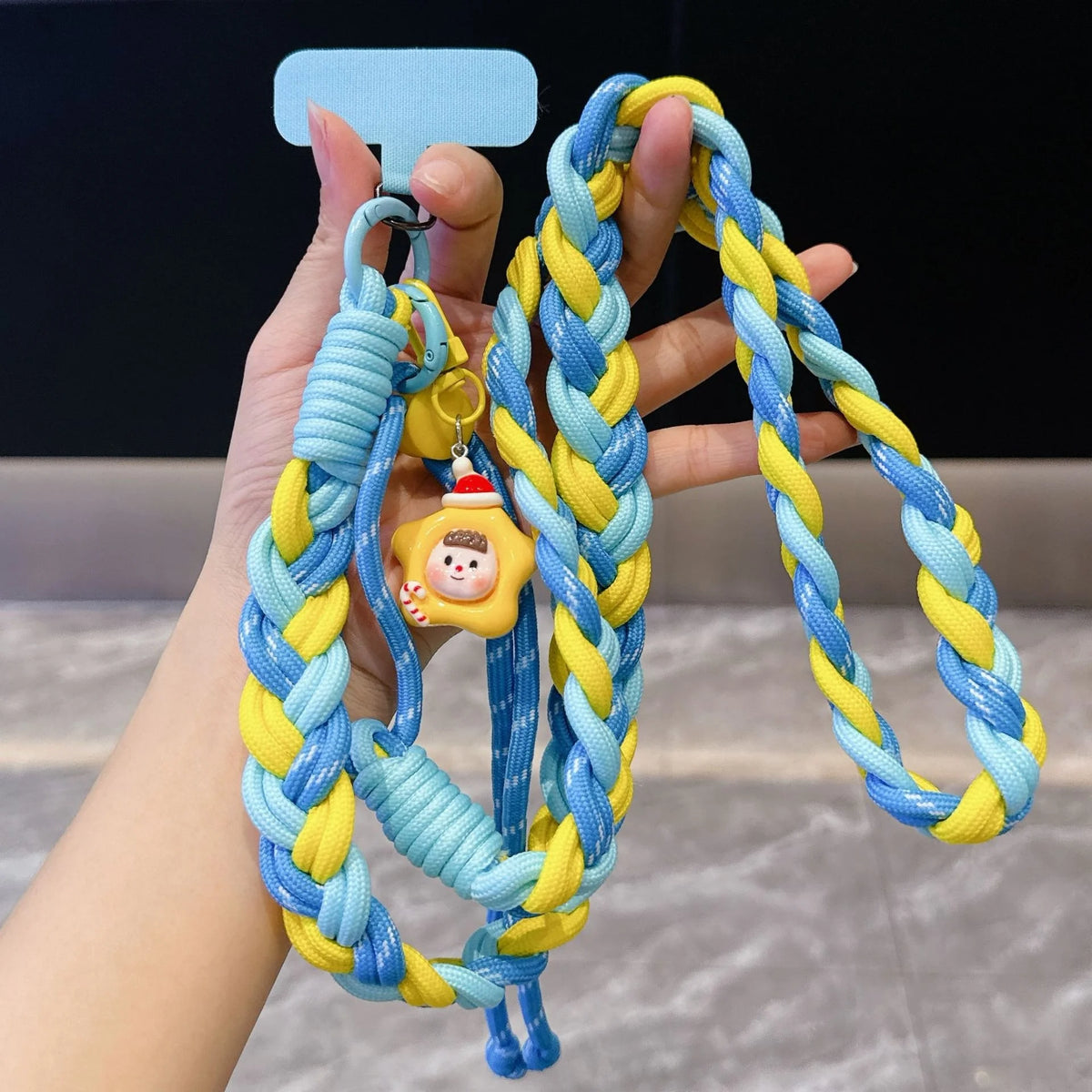 Two-Tone Woven Crossbody Phone Lanyard for Outdoor Trips