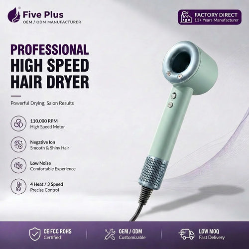 Ionic High Speed 1600W Electric Hair Dryer Set DC Motor for Household Salons Hotels RV