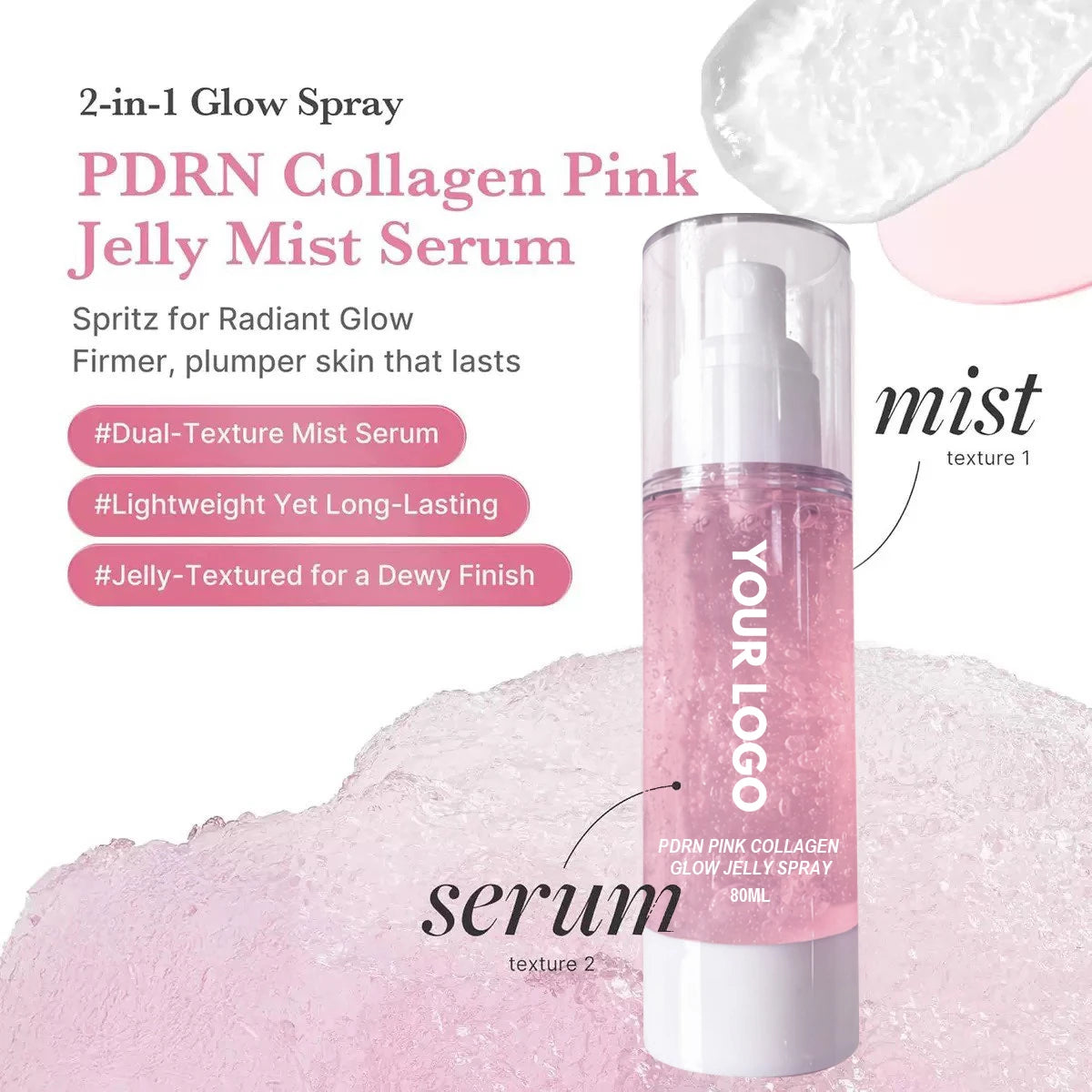 2-in-1 PDRN Collagen Jelly Mist and Setting Spray, 30 or 80 ml - image 5