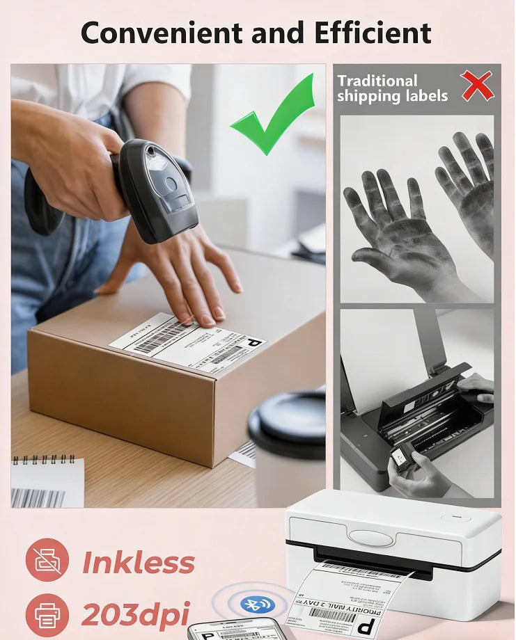 Desktop or Portable Thermal Barcode Label Printer, USB and Bluetooth - image 3