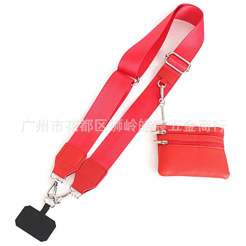 Wide Crossbody Phone Strap with Detachable Wrist Strap, Black - image 4