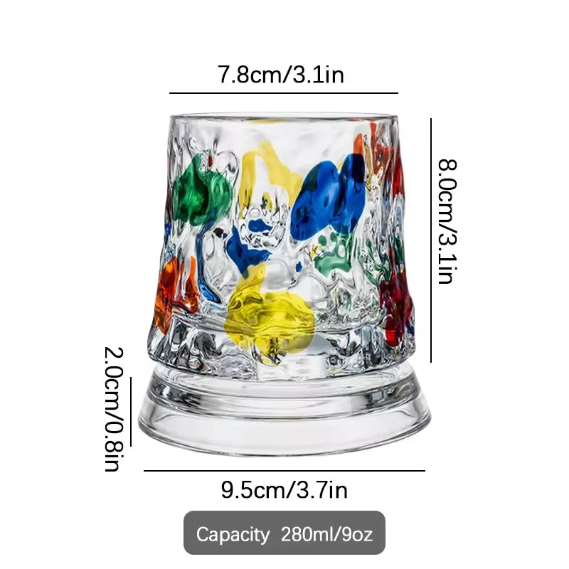 Hand-Painted Crystal Whiskey Glass with Rotatable Base, 10 Styles - image 9