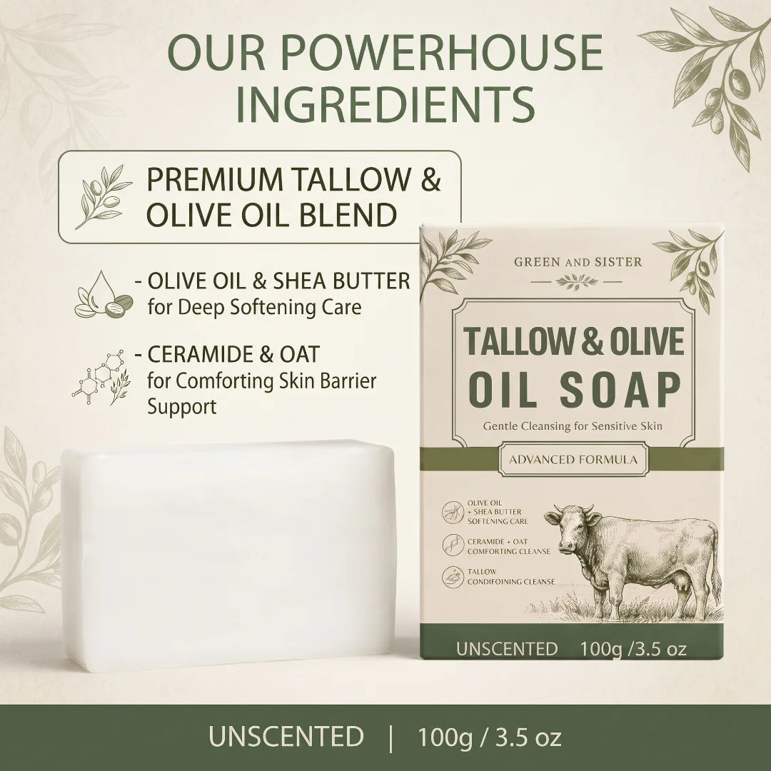 Beef Tallow and Olive Oil Herbal Soap for Skin and Hair, 100 g - image 3