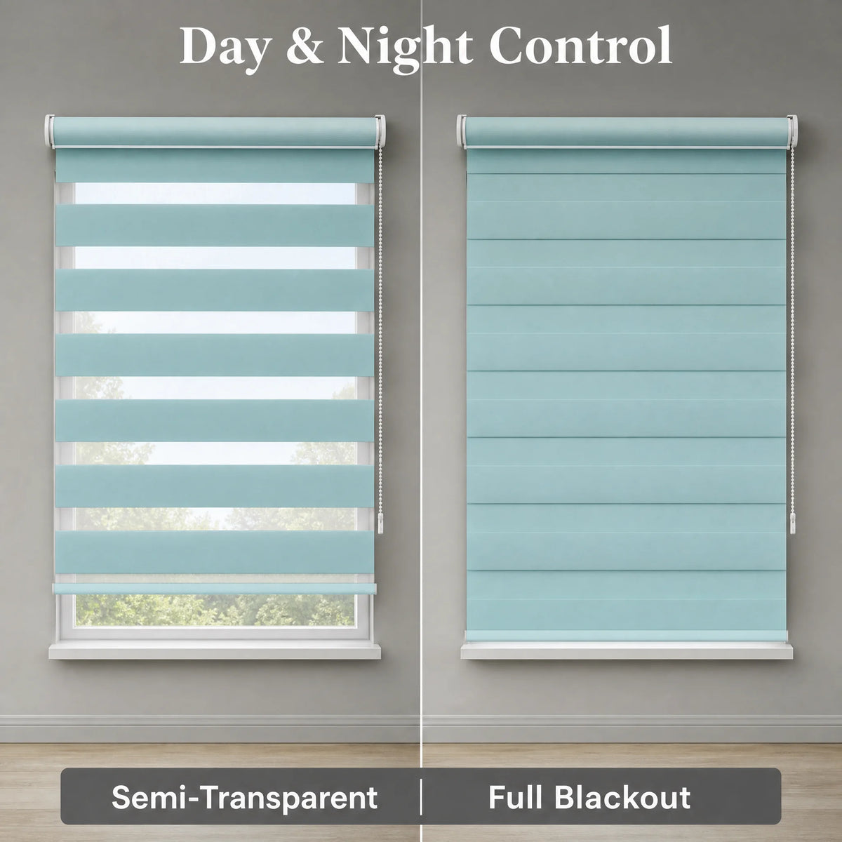 No-Drill Zebra Roller Blind, Day/Night Light Filtering, 50 x 100 cm - image 3