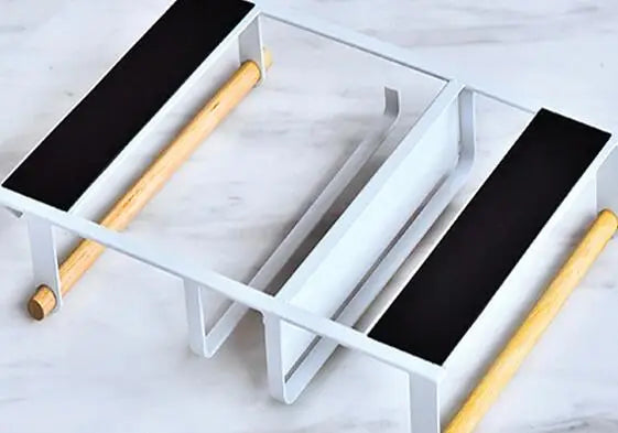 Foldable 2-Tier Magnetic Spice Rack with Paper Towel Holder, Iron - image 6