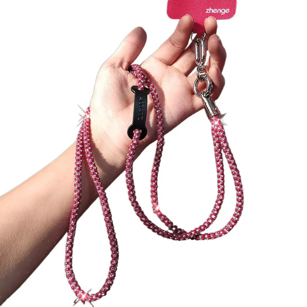 Glitter Rhinestone Crossbody Phone Cord, 120 cm Nylon