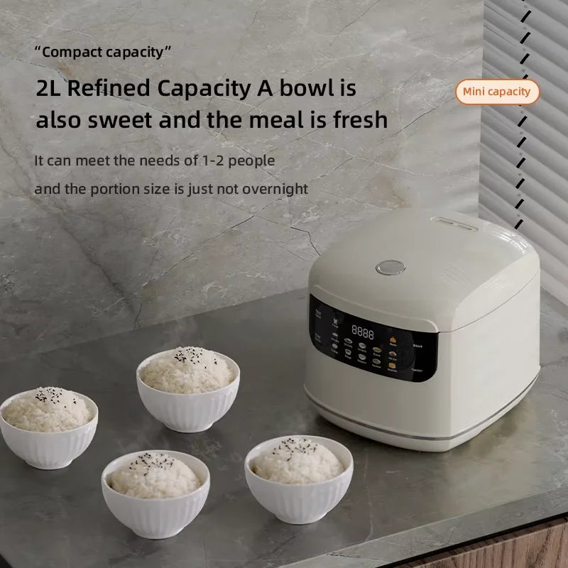 2L Drum Mini Rice Cooker with 24-Hour Delay Timer and LED Display - image 4