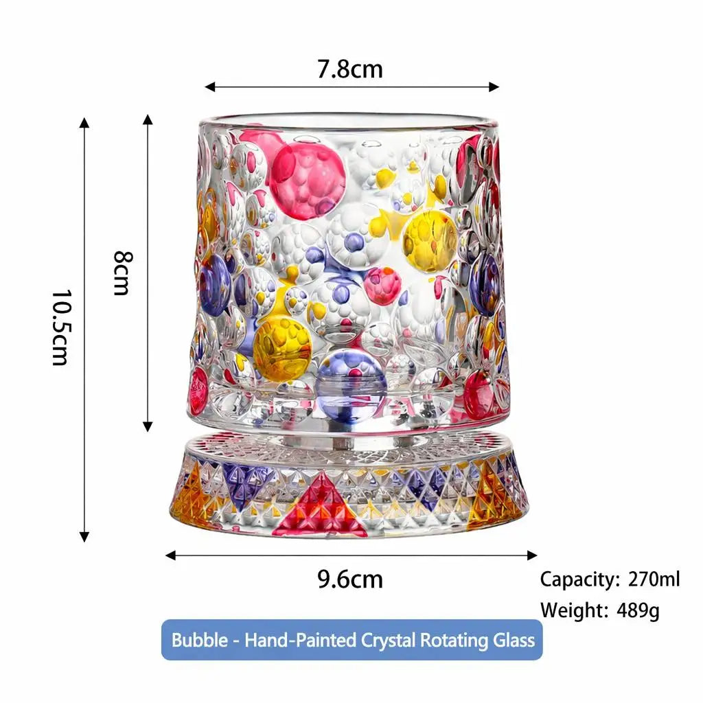All-Over Hand-Painted Spinning Crystal Tumbler for Home Bar - image 10