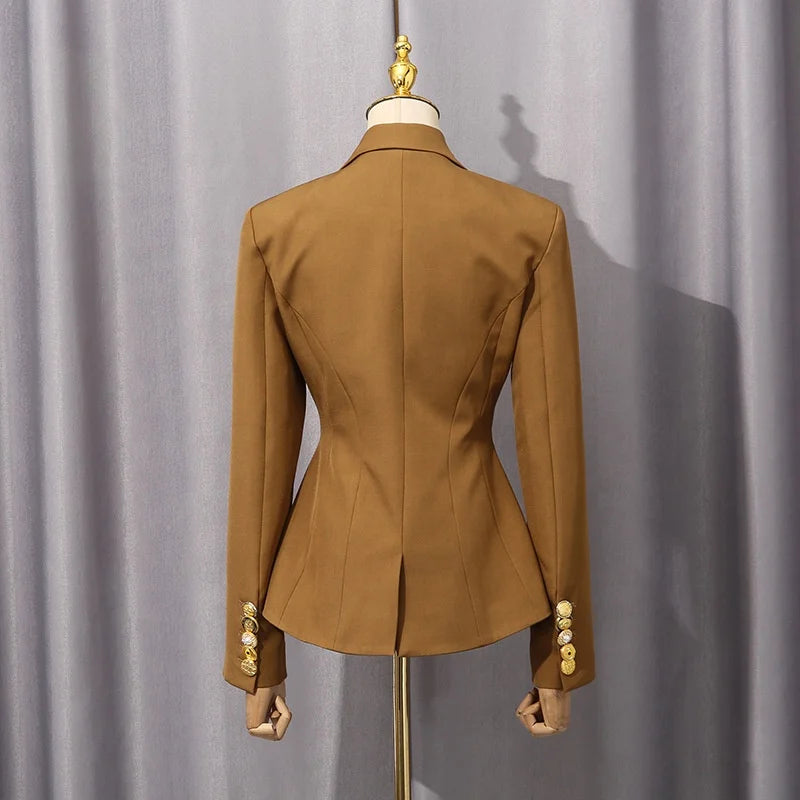 Fashion New Niche Design Casual Elegant Irregular Buttons Cropped Jackets Blazer Formal