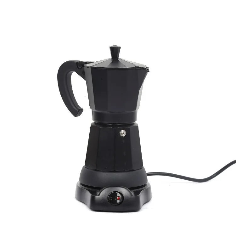 Espresso Electric Hand-pour Coffee Moka Pot - Food-Grade Aluminum 6-Cup Capacity Rich