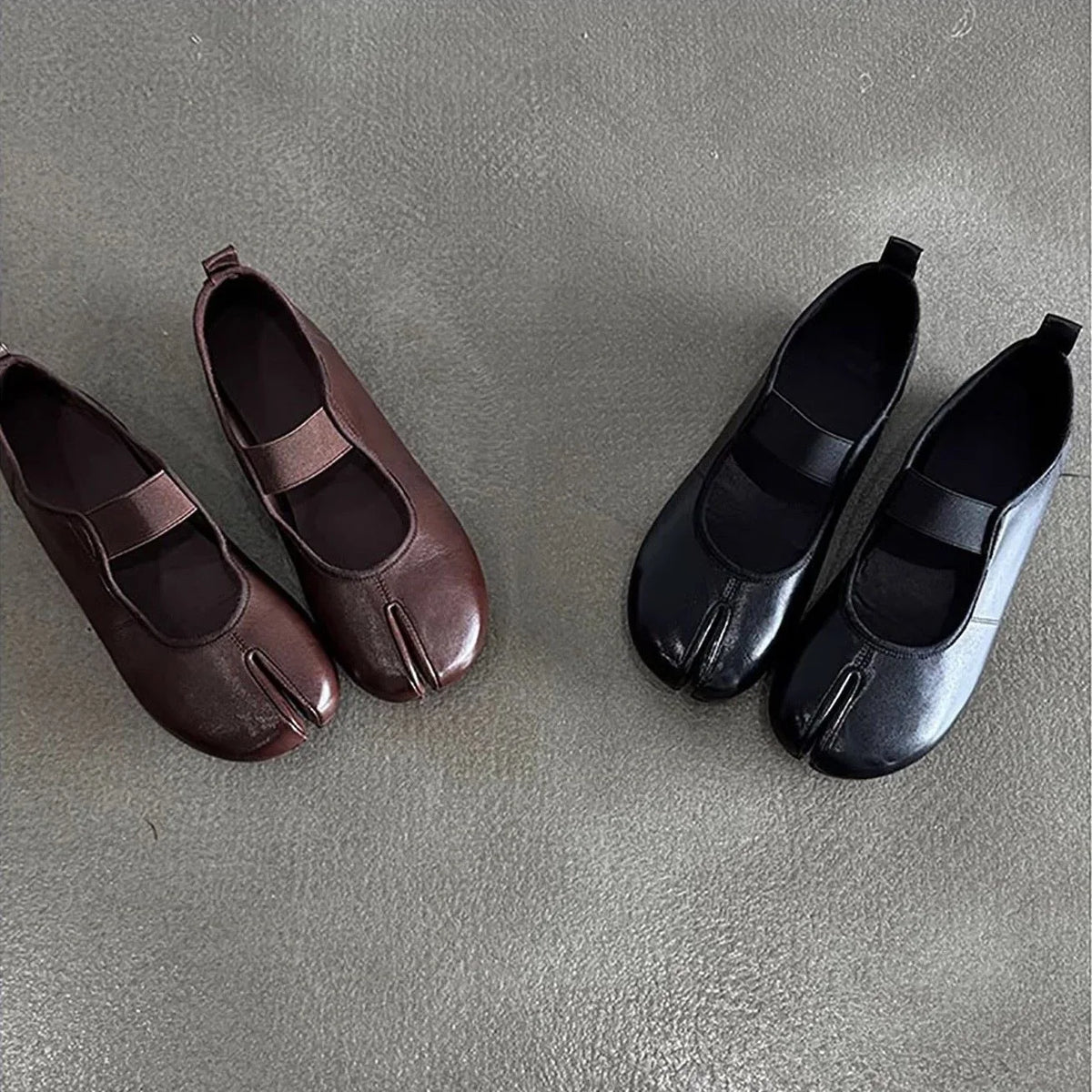 New Buckle Slip-on Flat Shoes for Women in Spring and Autumn, Japanese Split-toe Casual