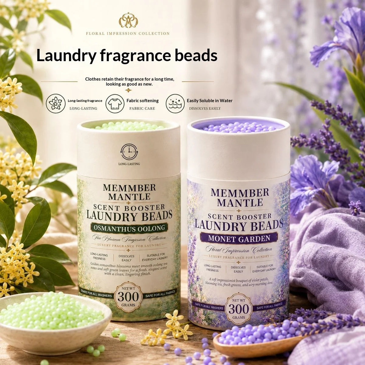 Softening Laundry Fragrance Beads, 300 g, Osmanthus Oolong or Garden - image 4