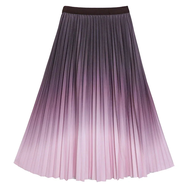 Chiffon A-Line Skirt with Accordion-Pleated Hem, Midi Length - image 7