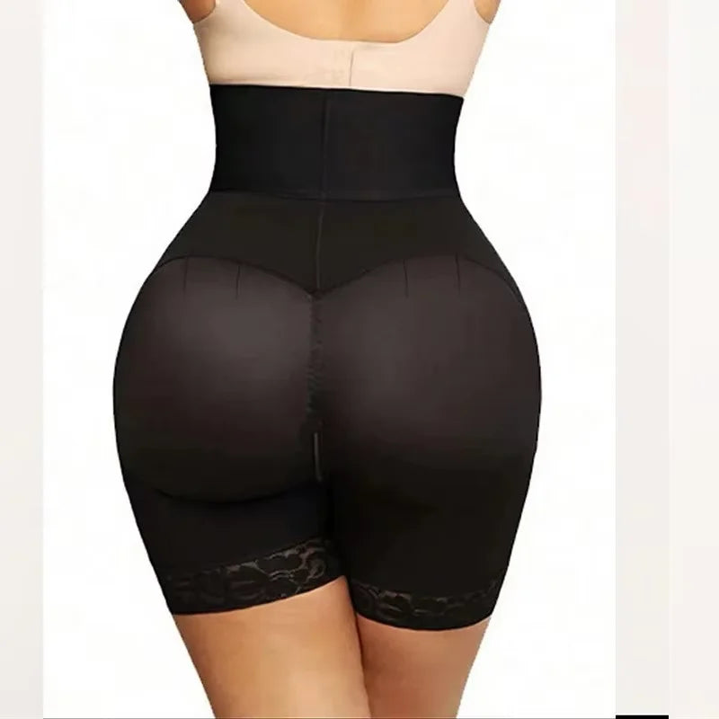 High-Waist Butt Lifter Shorts with 3-Row Hooks and Removable Pads - image 3