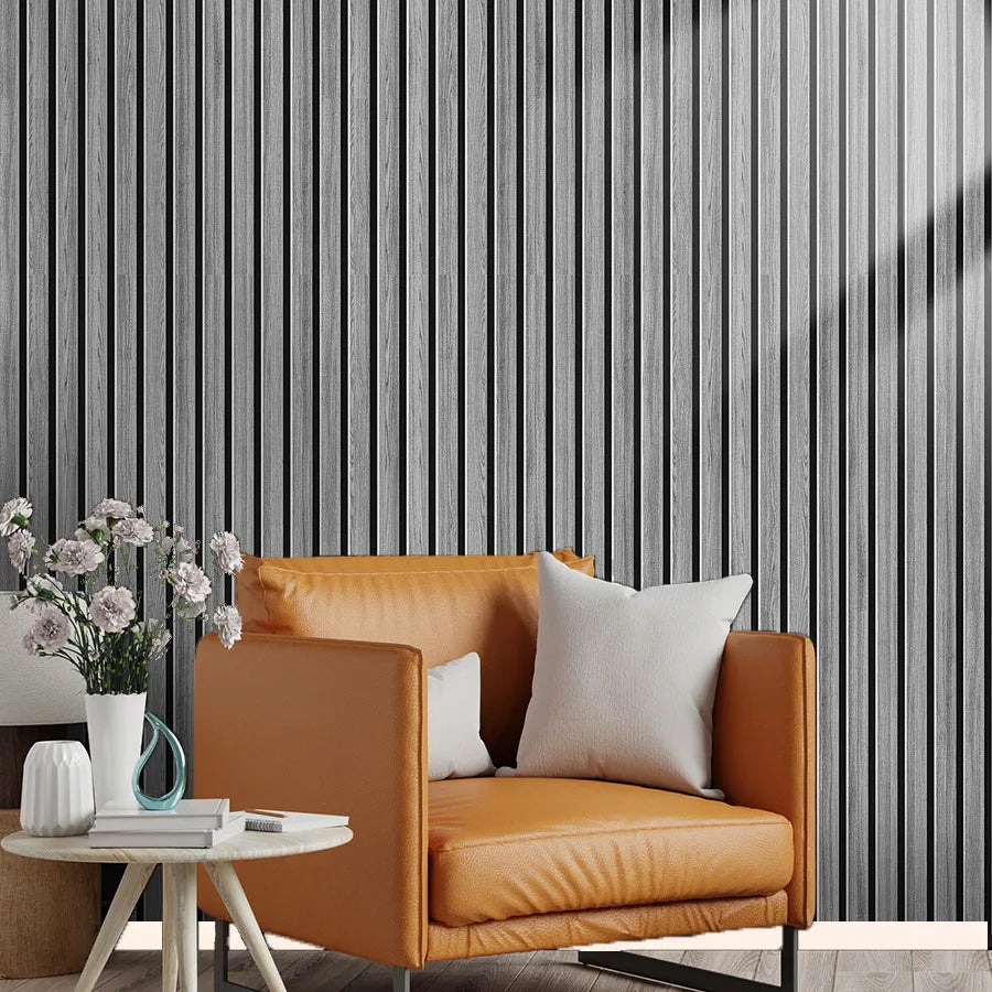 Faux Wood Grain Grille Self-Adhesive Wall Panel, 45 cm x 5 m, 3 mm - image 8