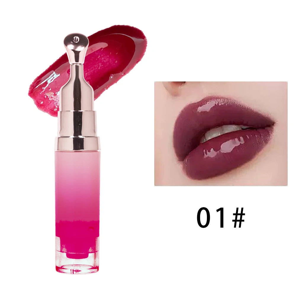 Clear Peptide Lip Glaze with Ginger Oil, Hydrating Lip Butter Balm