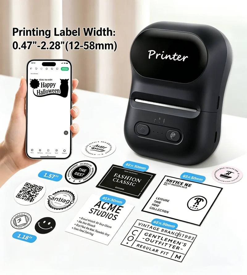 2-Inch Inkless Portable Label Printer with 1500mAh Battery, 58 mm - image 4