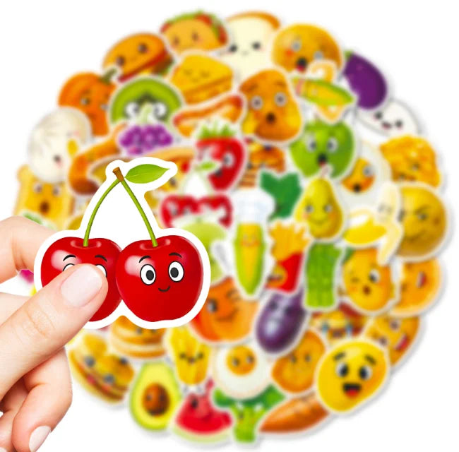 New 56pcs Fruit Vegetable Food Personalized DIY Stickers Kids Funny Planner Phone