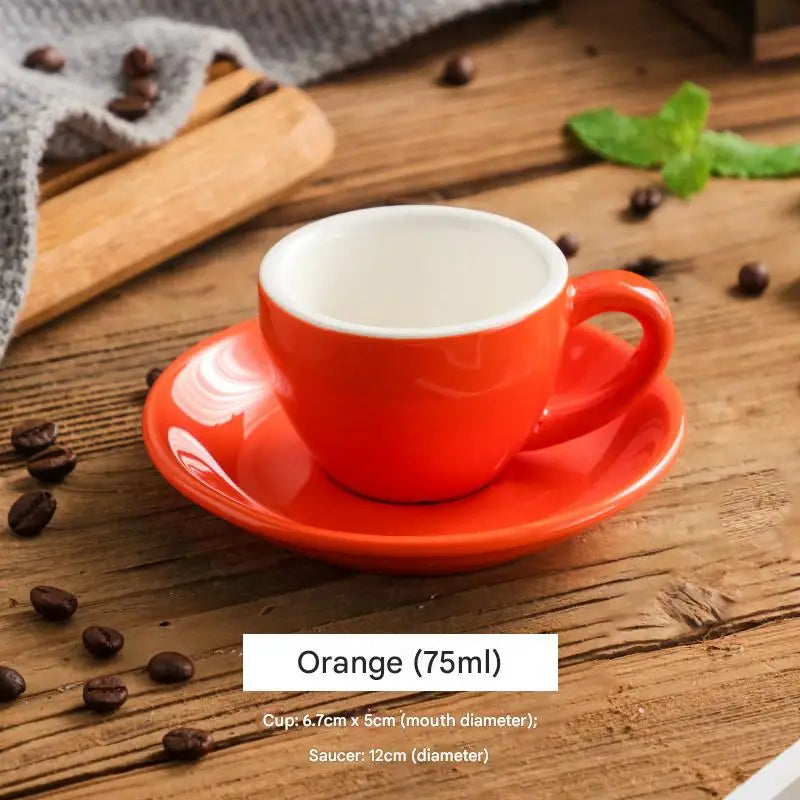 75 ml Porcelain Demitasse Espresso Cup, Dishwasher and Microwave Safe