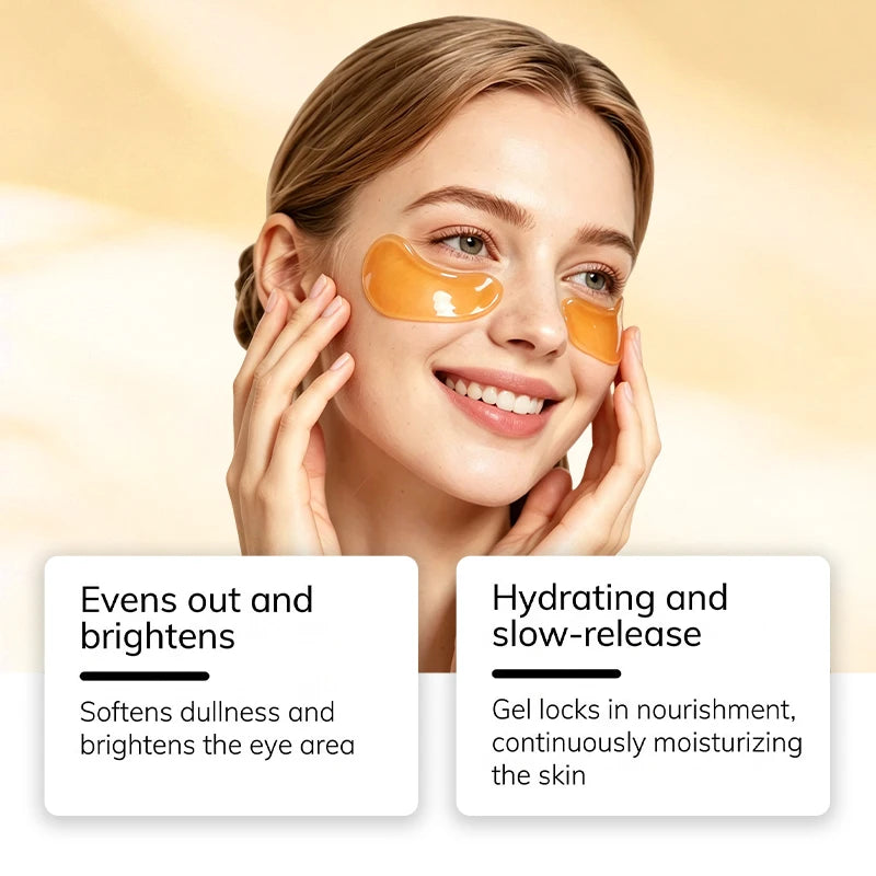 Brightening Eye Patches Breathable Vitamin C Under Eye Patches Orange-Yellow Color Jelly