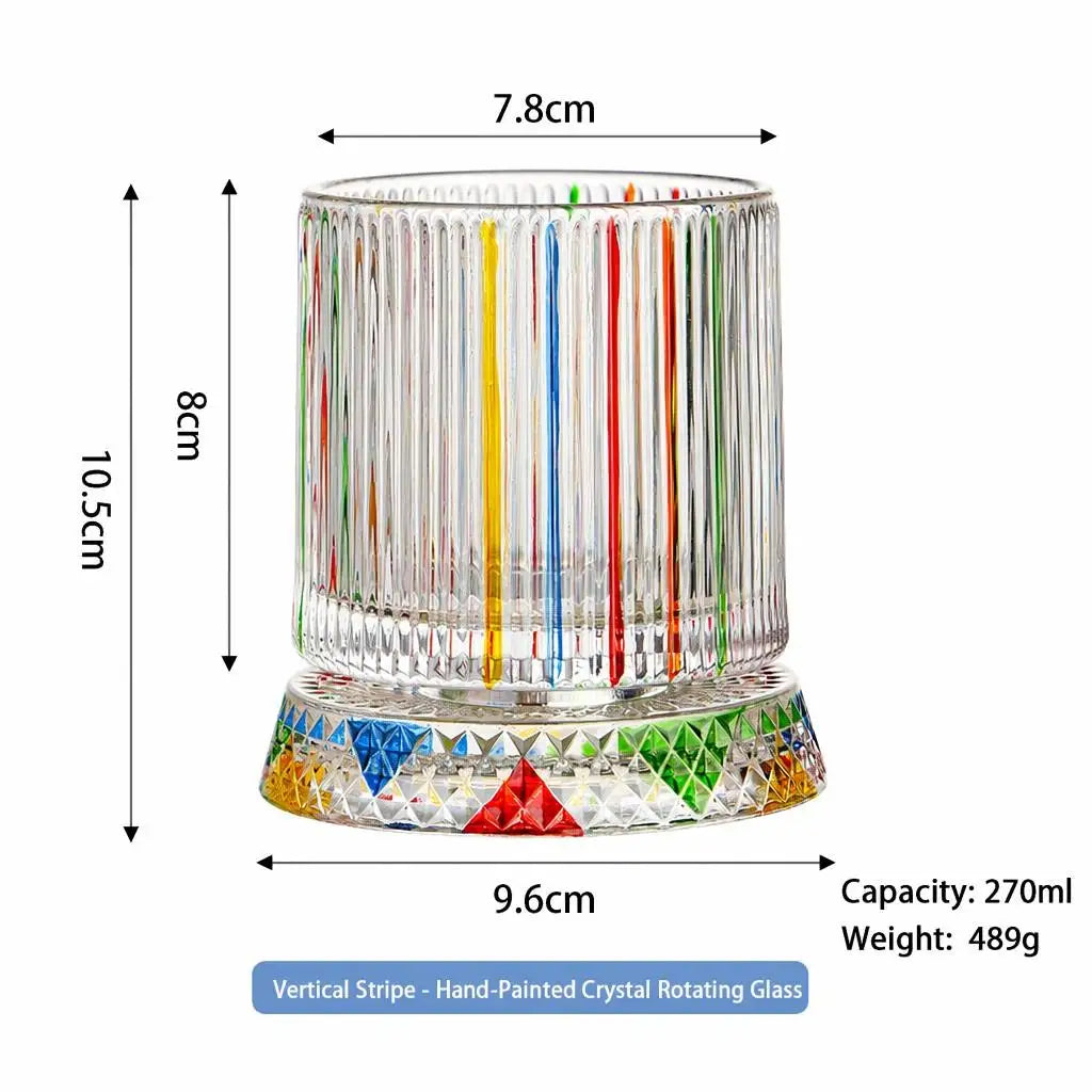 All-Over Hand-Painted Spinning Crystal Tumbler for Home Bar - image 7