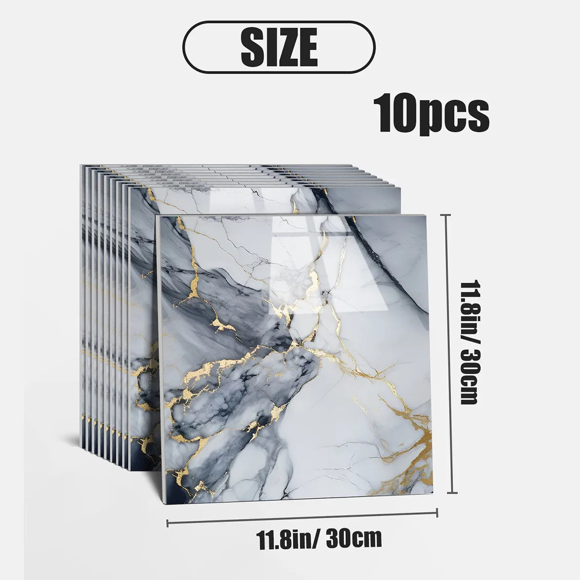 3D Marble Peel and Stick Wall Sticker Self Adhesive Foam Wallpaper Sheet for Living Room