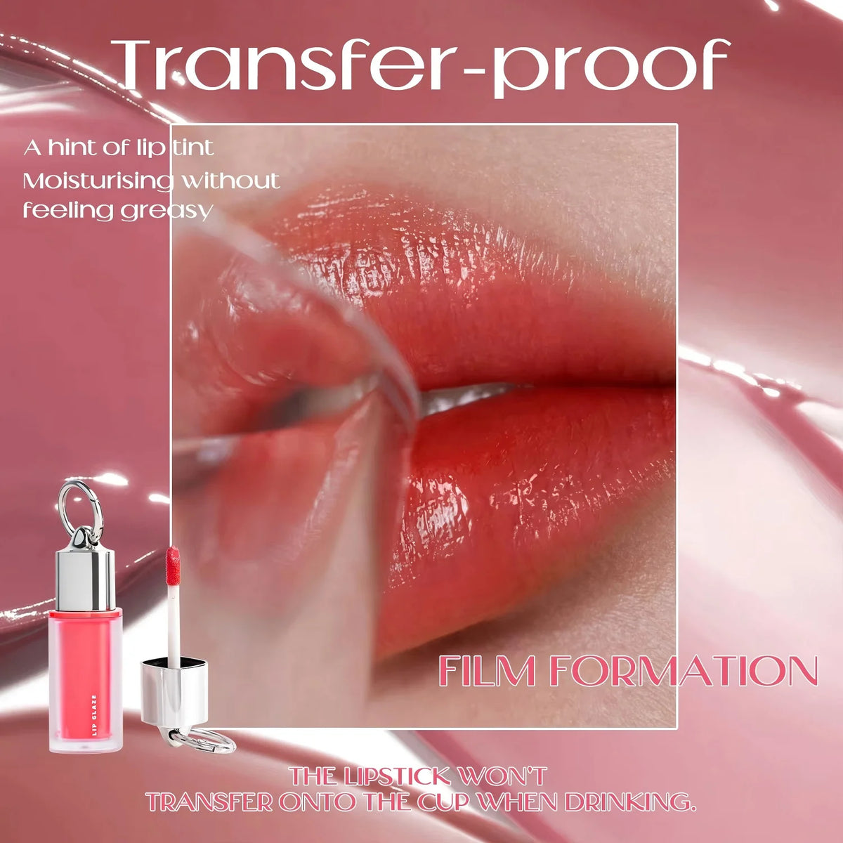Mirror-effect Non-stick Cup Moisturizing Transfer-proof Lip Glaze Natural Color Lip Gloss
