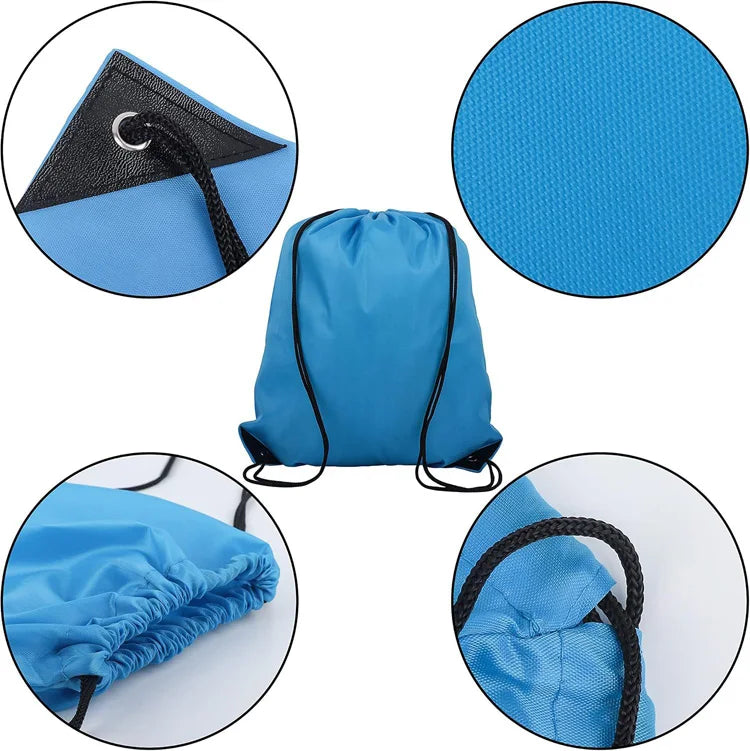 Professional 210D Polyester Portable Drawstring Backpack Small Order Sports Marathon