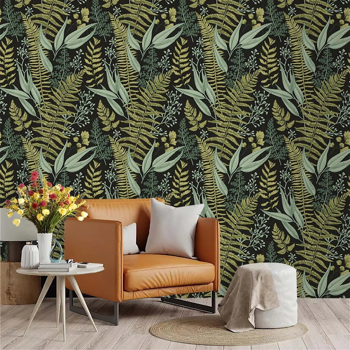 Wild Leaf Pattern Self-Adhesive PVC Wall Sticker, Waterproof - image 10