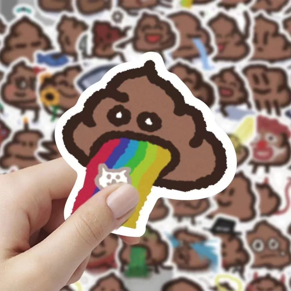 Funny Poop Emoji Stickers for Laptops and Water Bottles, 58 Pcs - image 3