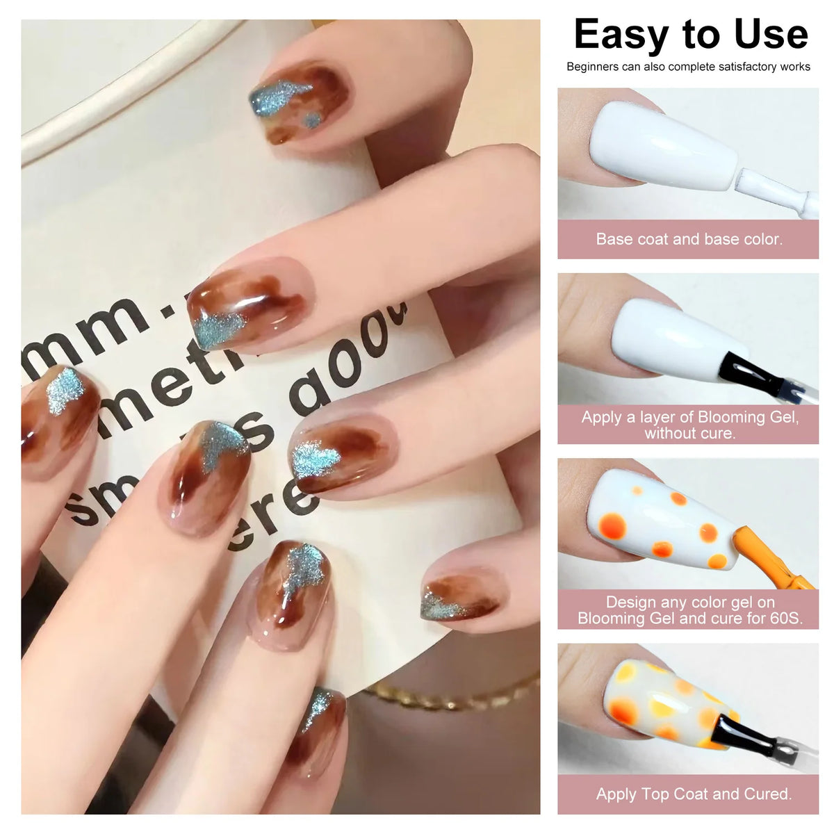 Multi Functional Blooming Gel Compatible with Gel Polish Builder Gel Easy to Create