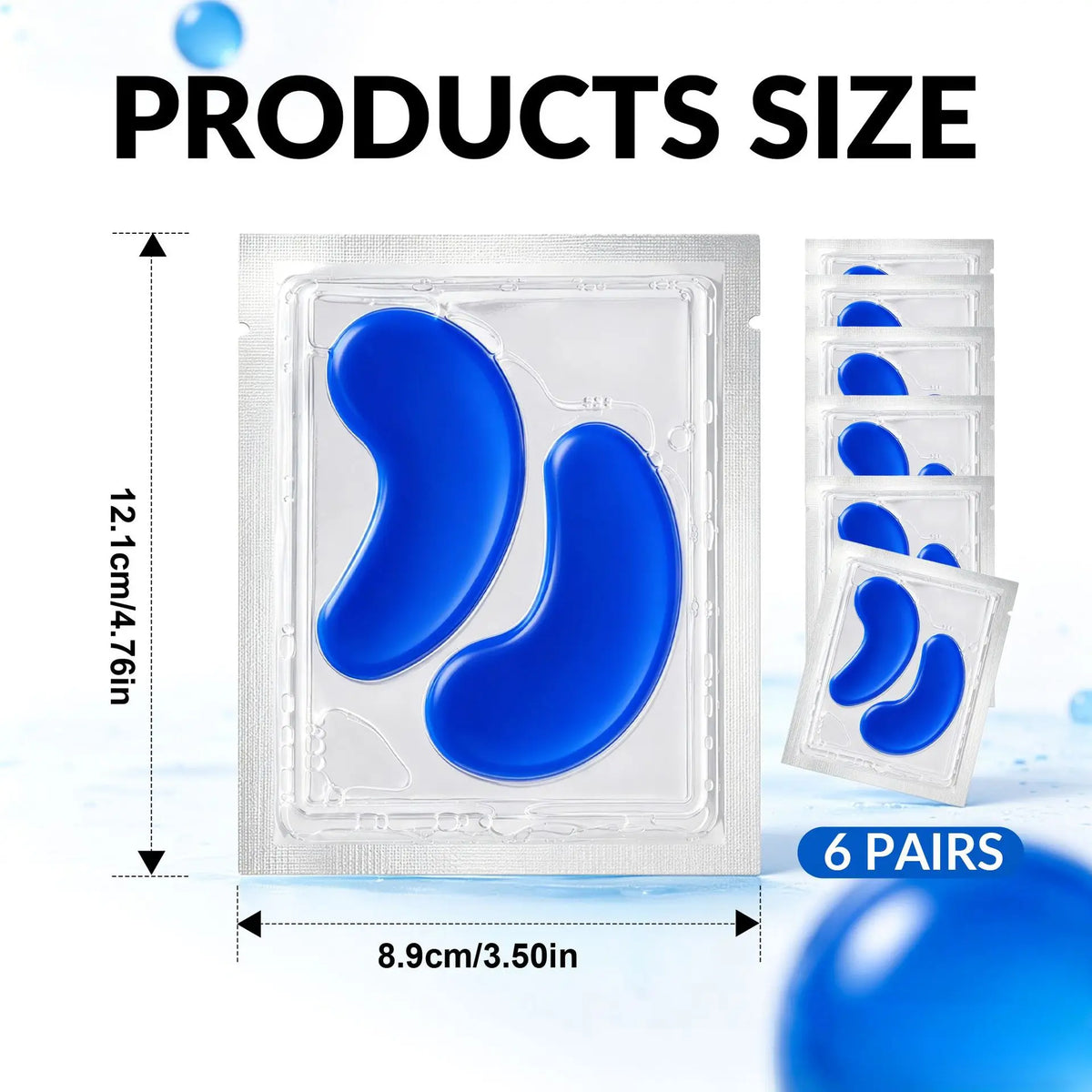 GHK-Cu Blue Copper Peptide Hydrogel Eye Patches 6 Pairs Under Eye Mask Hydrating Firming