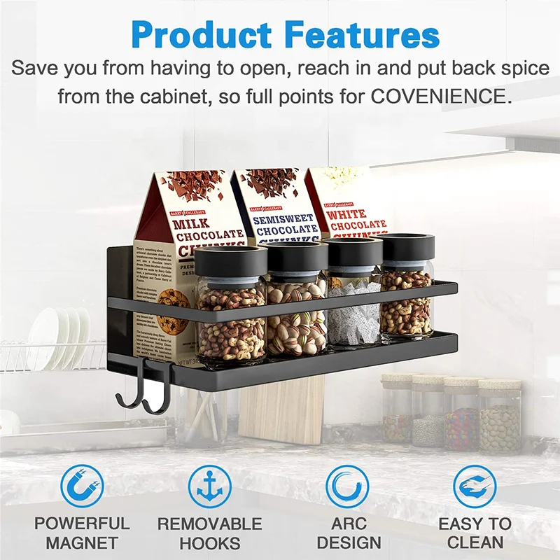 Japanese Style Magnetic Side Hanging Refrigerator Storage Rack Seasoning Jar Storage Rack