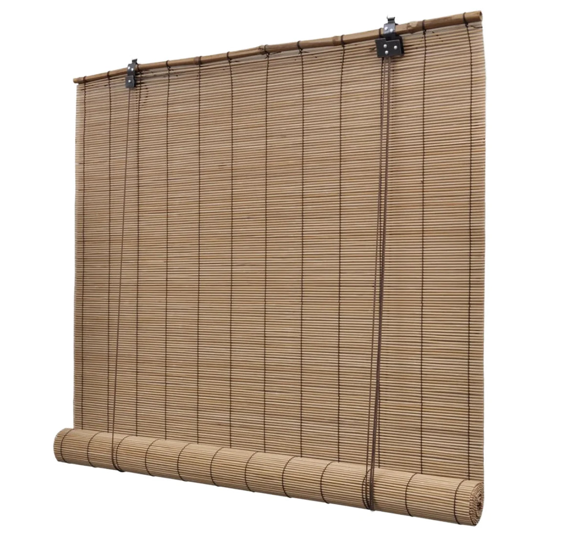 Natural Bamboo Vertical Slat Blinds for French Windows, Chocolate