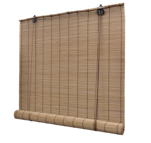 Modern Natural Bamboo Blinds Plain French Window No Drill Beaded Curtain Cordless Roller
