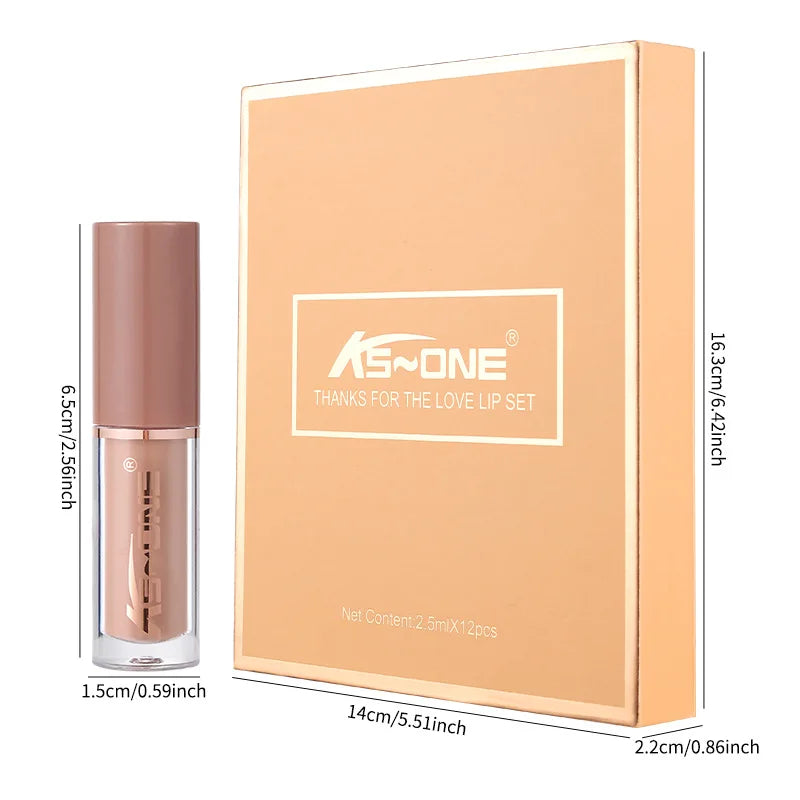 12-Color Matte and Pearl Lip Glaze Set in Book-Style Case - image 5