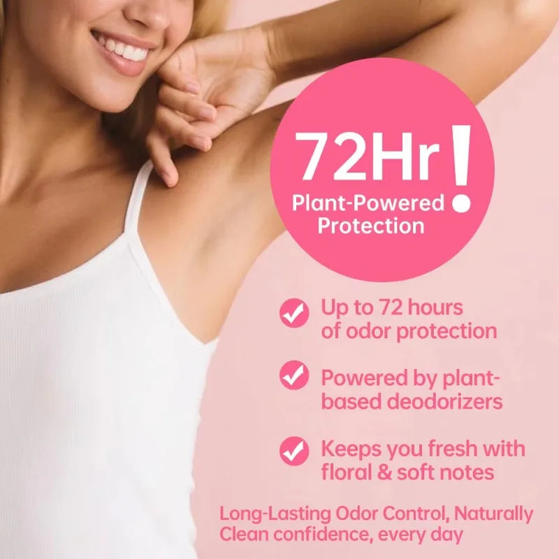 72-Hour Odor Protection Herbal Deodorant Stick for Women Long Lasting Freshness