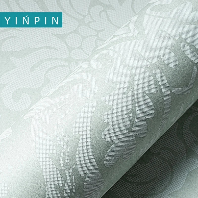 Cyan Print Self-adhesive Wallpaper Rolls Non-woven for Bedroom Decorate