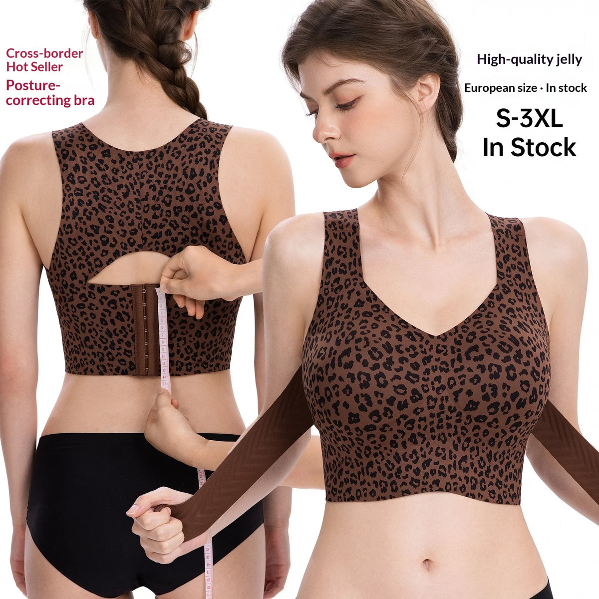 Seamless Nylon Push-Up Bralette with 4-Row Hook Back, S–3XL - image 2
