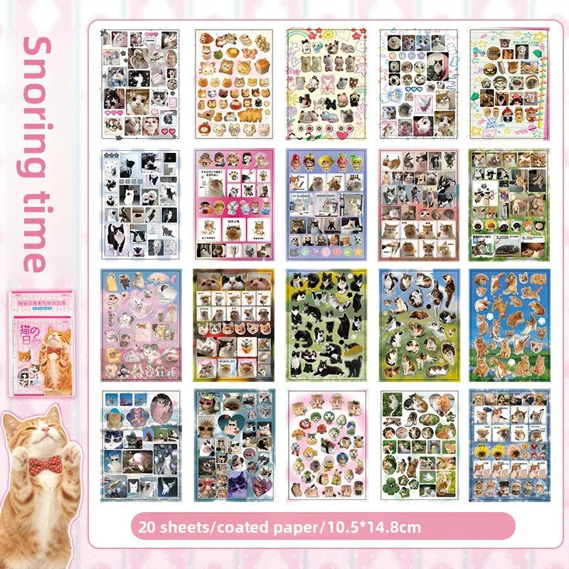 Funny Cat Emoticon Paper Stickers for Planners, 20-Pack - image 7