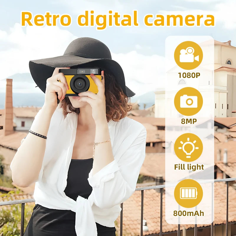 8MP Vintage Screen-Free Point-and-Shoot Camera with LED Flash - image 5
