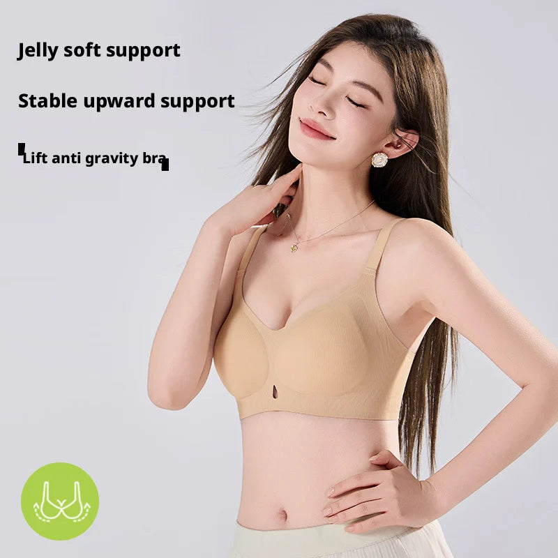 Invisible Jelly Soft Support Bra Push Up Small Bust Wireless Breathable Hollow