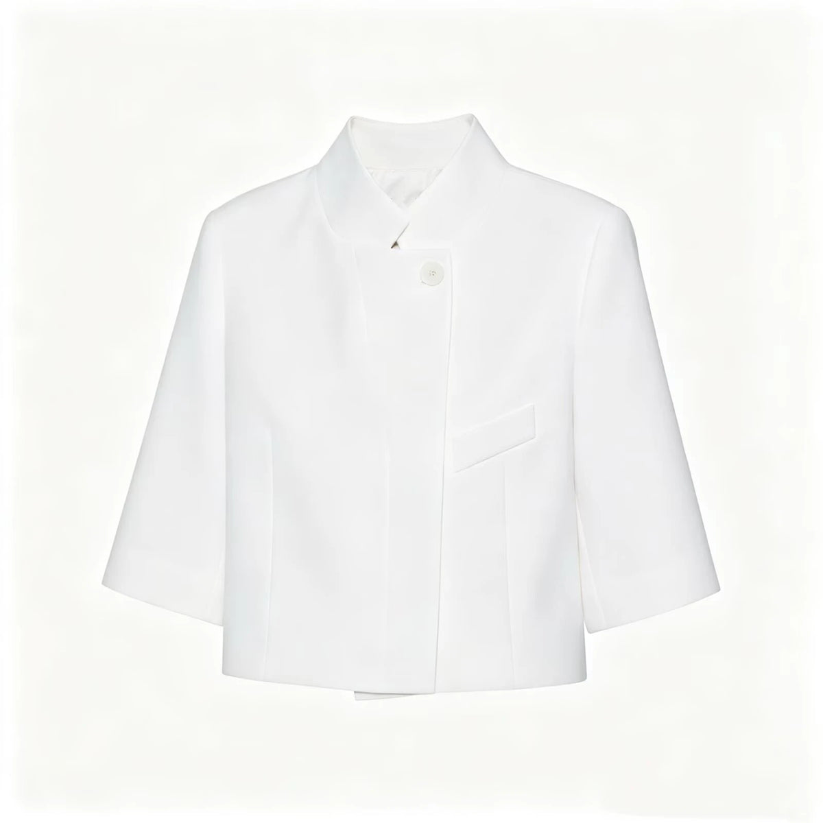 Short-Sleeve Stand Collar Cropped Blazer in 6 Colors, XS–L - image 8