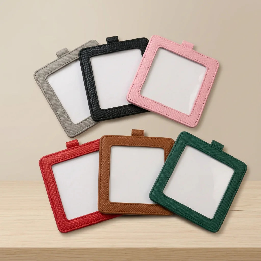 Square PU Leather Bag Charm for 4x4 Inch Photo or Needlepoint - image 2