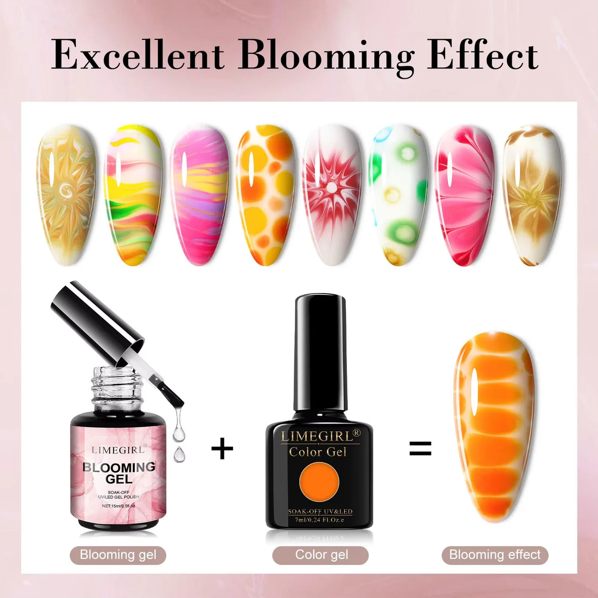 Multi Functional Blooming Gel Compatible with Gel Polish Builder Gel Easy to Create