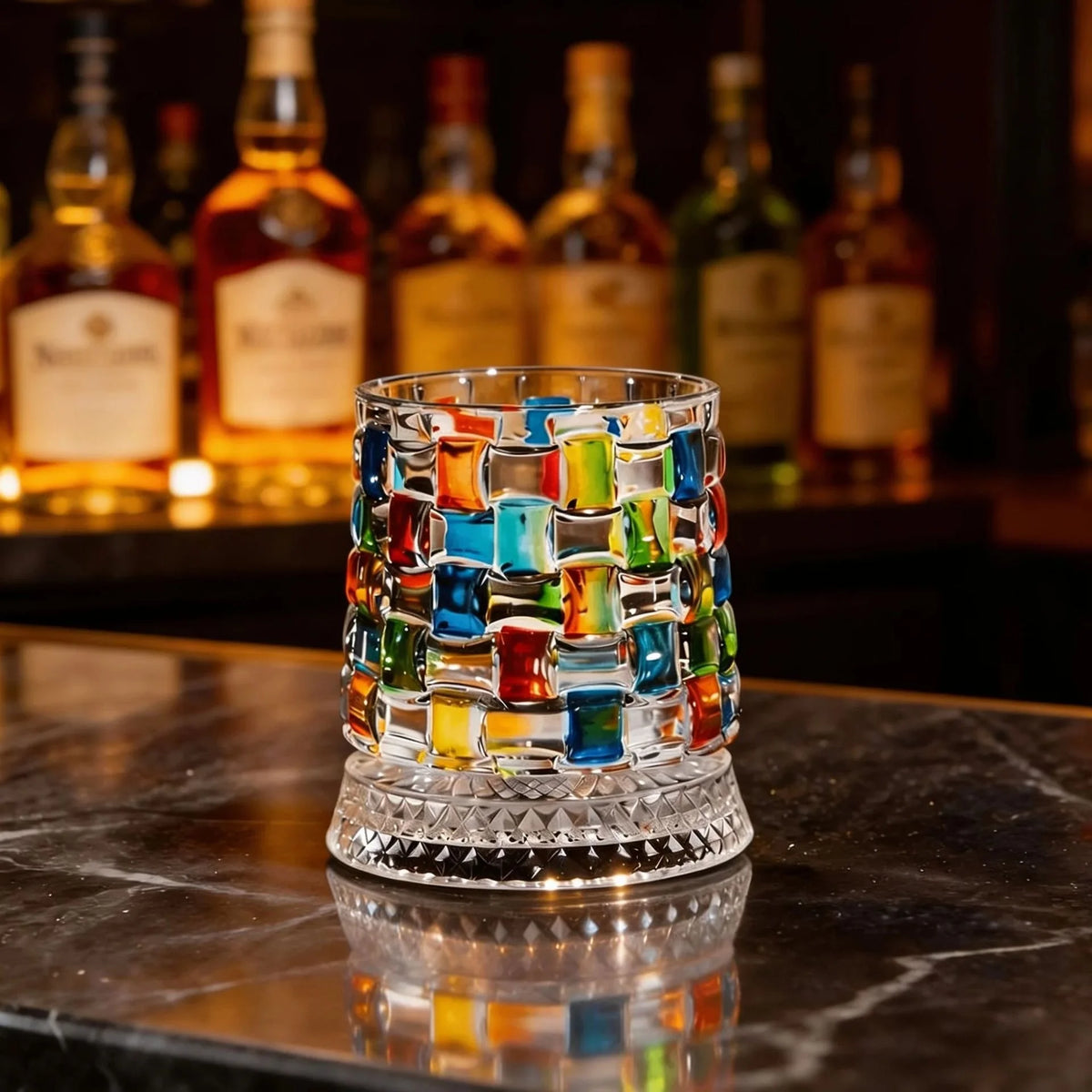 All-Over Hand-Painted Spinning Crystal Tumbler for Home Bar - image 3
